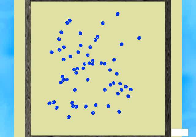 Snapshot of the initial position of a clustering pattern formation.